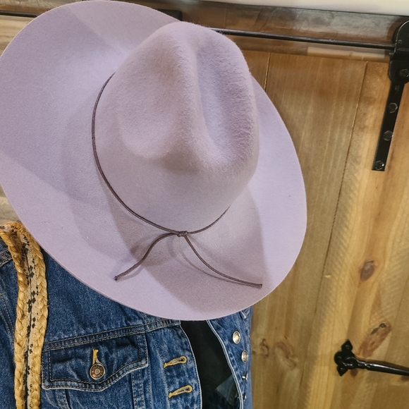 Assorted Wide-Brim Felt Hats - Cream, Olive, Brown & Lavender - Picture 9 of 14